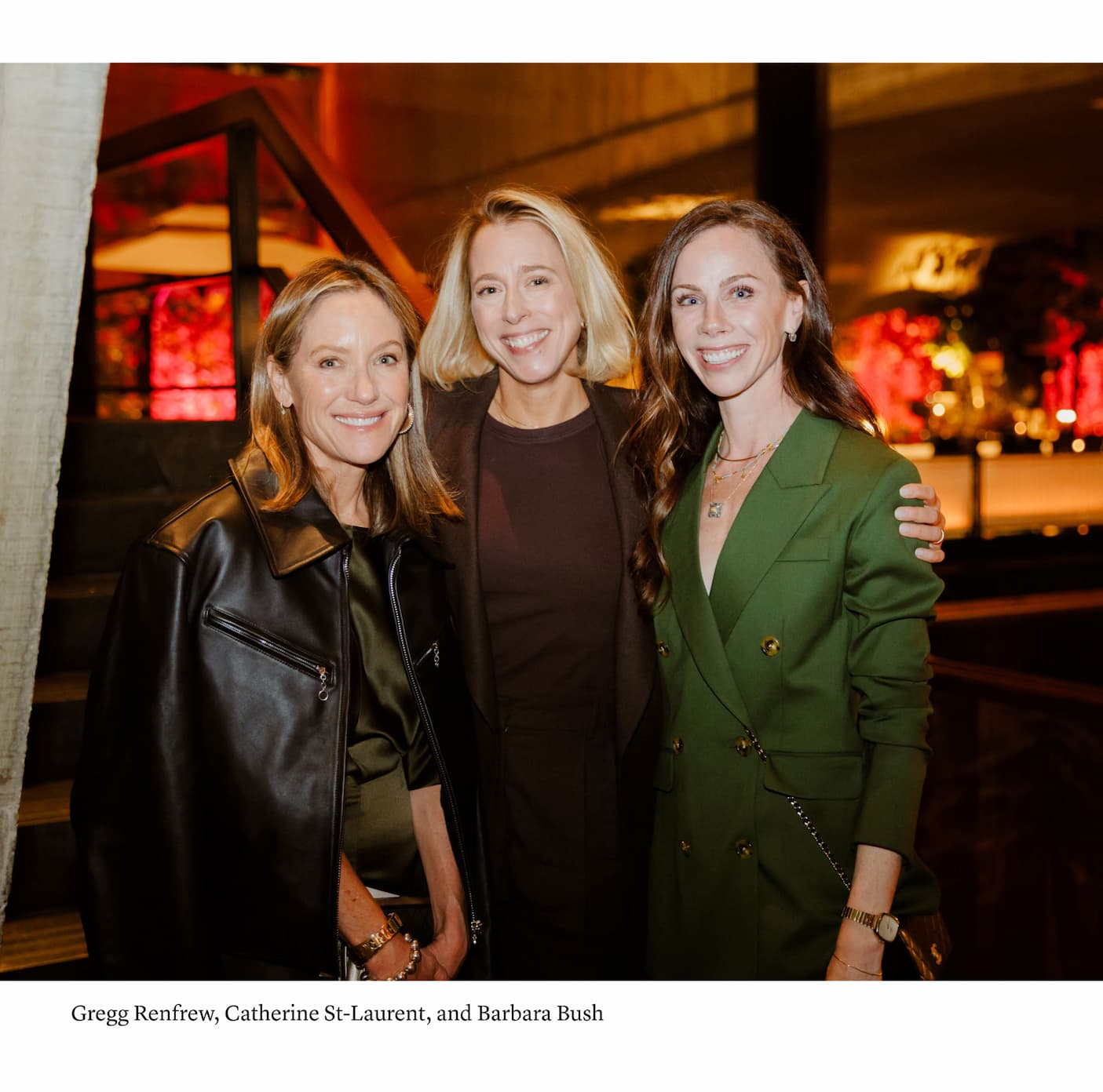 Gregg Renfrew, Catherine St-Laurent, and Barbara Bush