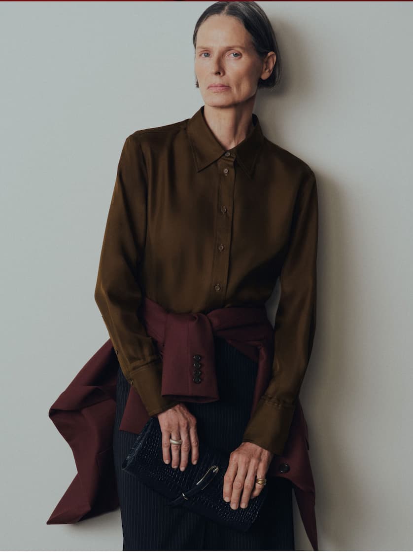 Slim Blouse in Silk Twill