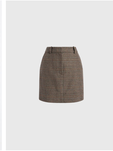 Mini Tailored Skirt in Wool Blend