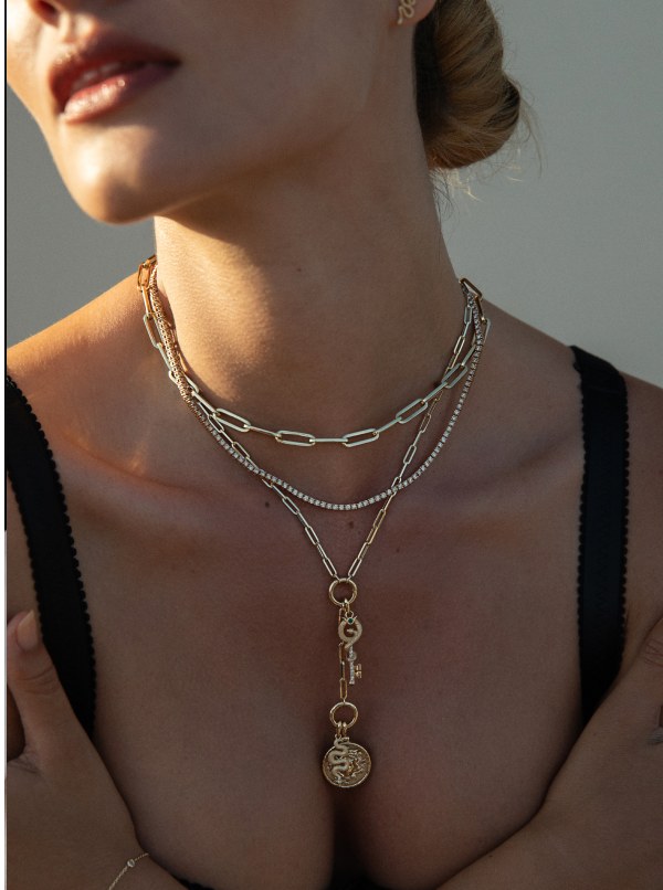 Layered 14k gold necklaces