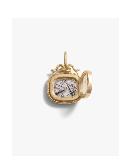 Twin Serpent Mourning Locket, gold