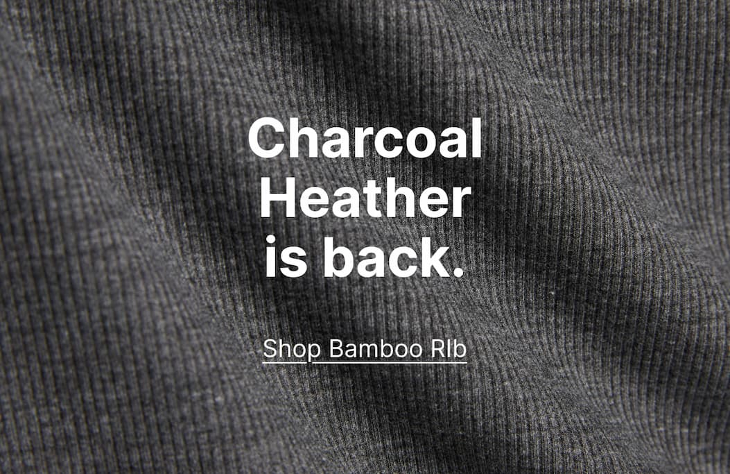 Charcoal Heather Bamboo Rib