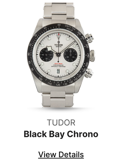 Used Stainless Steel Tudor Black Bay Chrono Ref 79360N White Dial