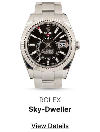 Used Stainless Steel Rolex Sky-Dweller Ref 326934 Black Dial