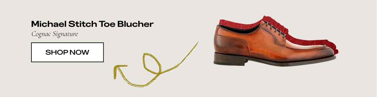 Michael Stitch Toe BlucherCognac Signature   SHOP NOW