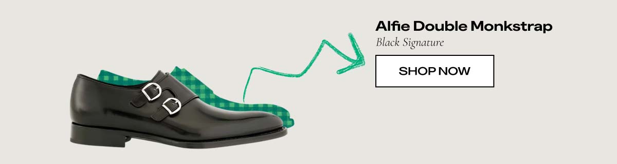 Alfie Double MonkstrapBlack Signature   SHOP NOW 