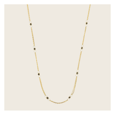 Amali Whisper Chain Necklace with Black Diamonds