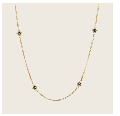 Amali 18K Yellow Gold Black Diamond Station Necklace