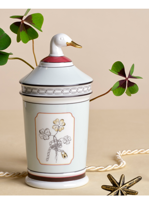 Fortunae Jar with Goose Lid