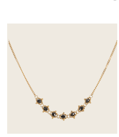 Amali  18K Yellow Gold Black Diamond Textile Row Necklace
