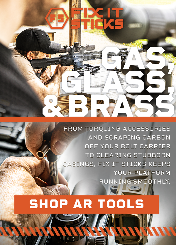 Gas, Glass, & Brass. From torquing accessories and scraping carbon off your bolt carrier to clearing stubborn casings, Fix It Sticks keeps your platform running smoothly.