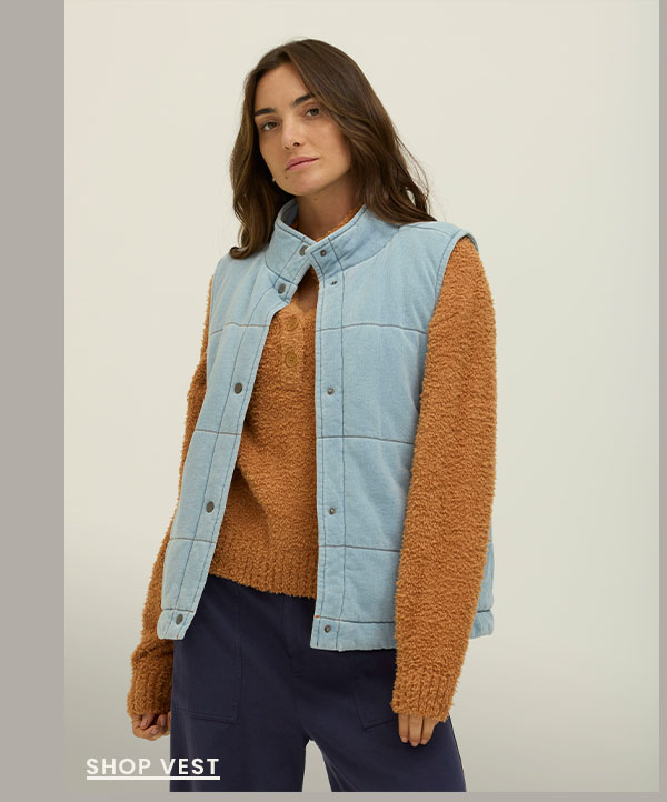 Malia Denim Terry Puffer Vest