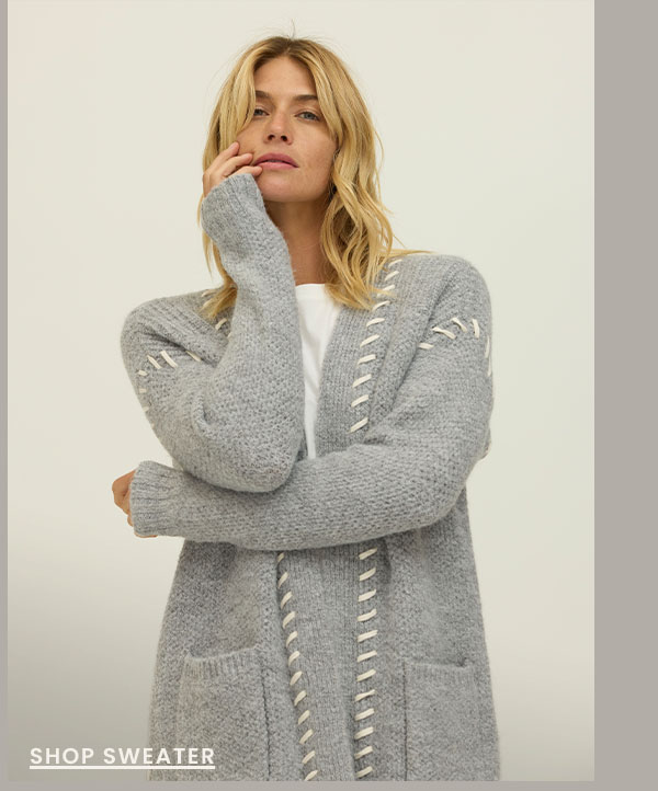 Elsabeth Comfy Rope Stitch Sweater Cardigan