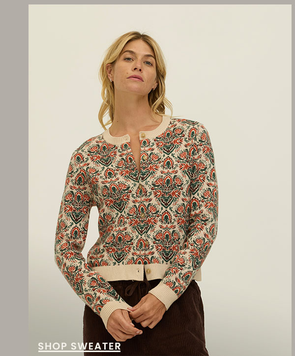 Effie Baroque Floral Cozy Cardigan