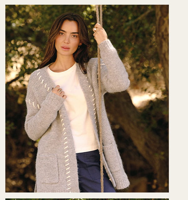 Elsabeth Comfy Rope Stitch Sweater Cardigan