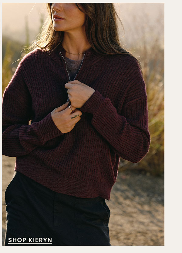 Kieryn Cozy Rib Knit Quarter Zip Sweater
