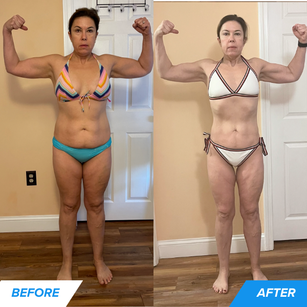 Then there’s Lori (50), who lost 23 pounds of&nbsp;fat while increasing her whole body strength: