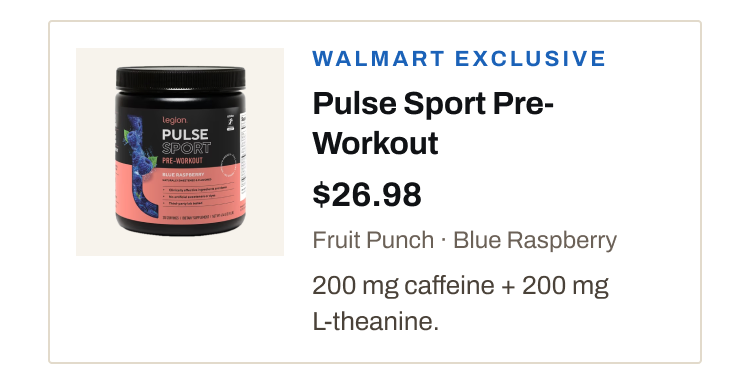 Pulse Sport Pre-Workout. $26.98. Shop online at Walmart.