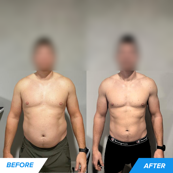 And Connor (39), who lost 20 pounds, got down to 17% body fat, and gained significant muscle and strength: