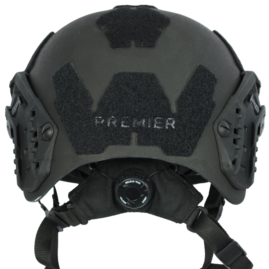 close up of black fortis bump helmet close up of black fortis bump helmet