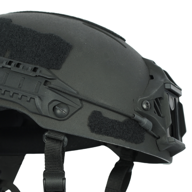 close up of black fortis bump helmet close up of black fortis bump helmet