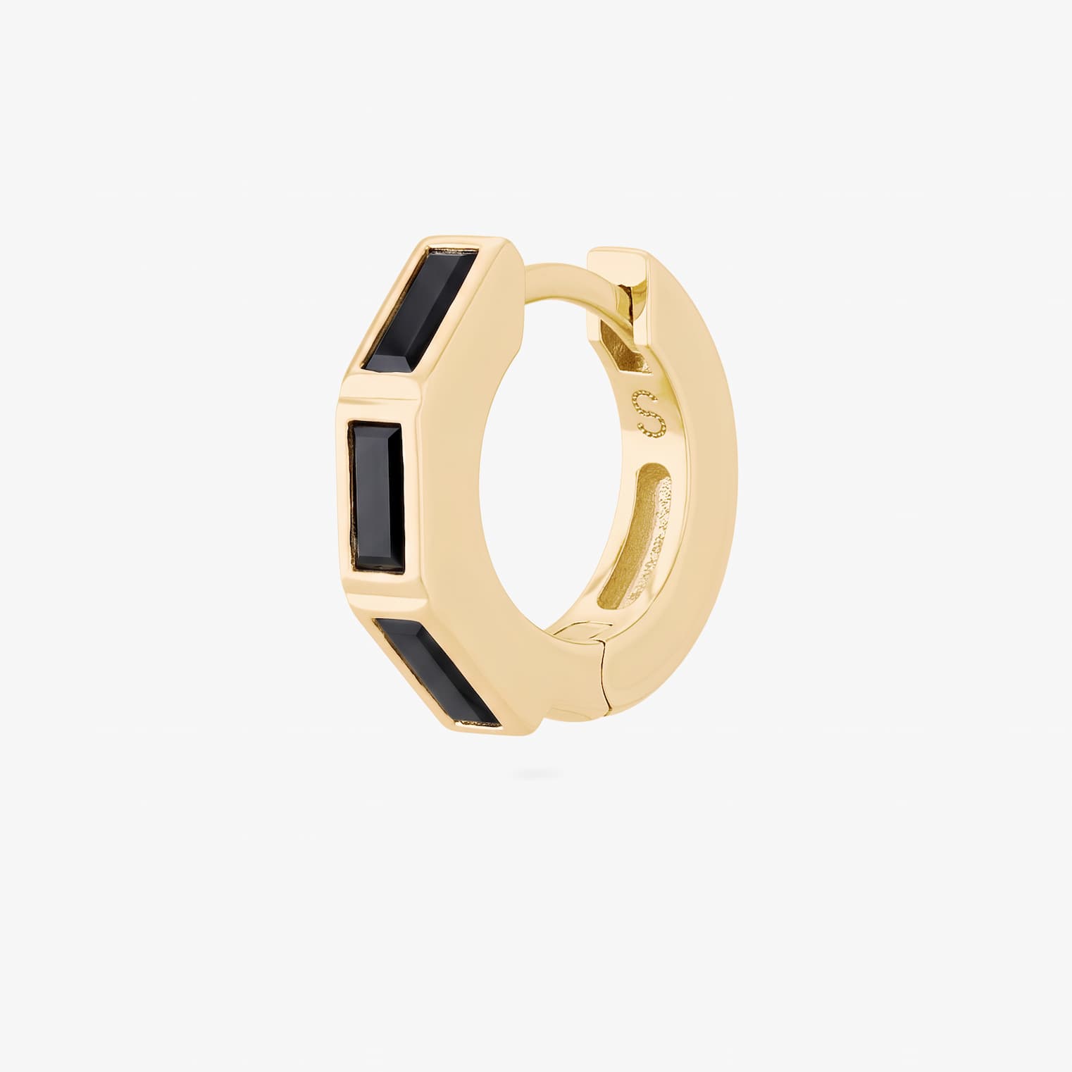 Max Bezel Baguette Huggie