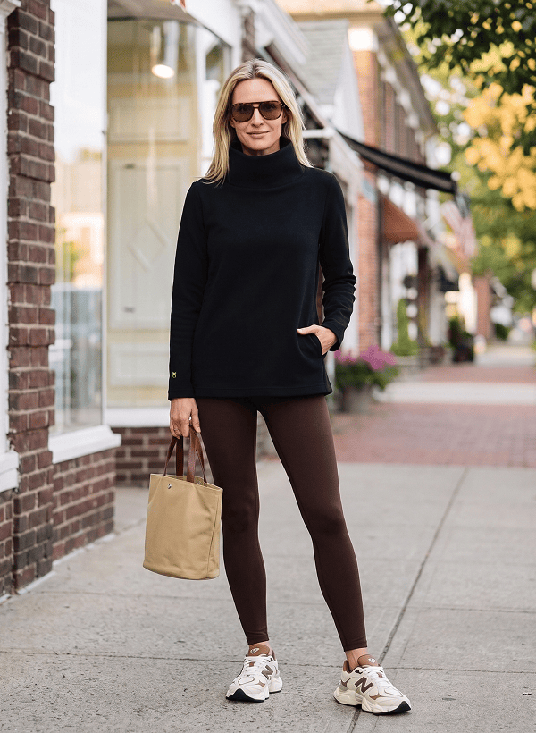 The Everything Turtleneck, $111  Some things just work, every time. The Black Cobble Hill is that piece: our all-time bestseller in the color that pairs with everything and pulls your look together instantly.  Once you have one, you'll wonder how you dressed without it. At $111, there's no reason to wonder.  Shop the Top >  Errands on the Avenue With leggings and chic sneaks—your to-do list, covered in head-to-toe ease.   Date Night Downtown Same top, all dressed up. Belt it with a maxi skirt and kitten heel for dinner out.