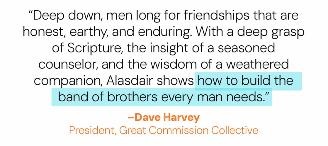 We are relationally malnourished.Although the covid masks are gone, it’s too easy to hide behind screens, replacing face-to-face relationships with longform podcasts and online debates. Yet we are called to forge friendships that strengthen, “as iron sharpens iron.”Drawing on twenty years of counseling experience, Alasdair Groves offers practical ways to have more meaningful conversations, talk about difficult things, encourage one another, and build the kind of friendships that help us persevere in faith.