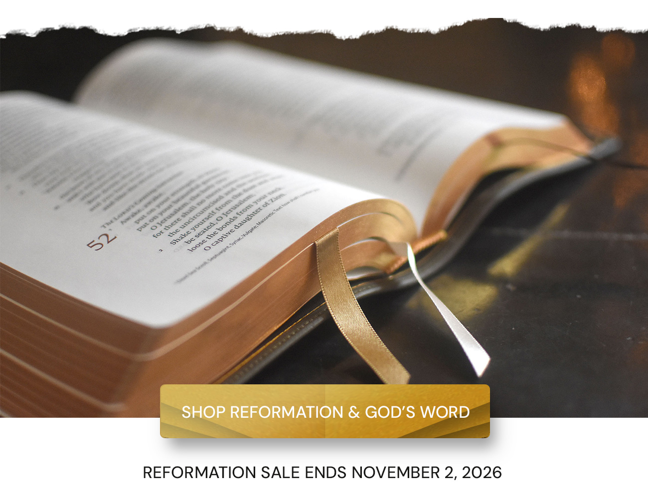 Shop Reformation & God’s Word. Reformation Sale ends November 2, 2026