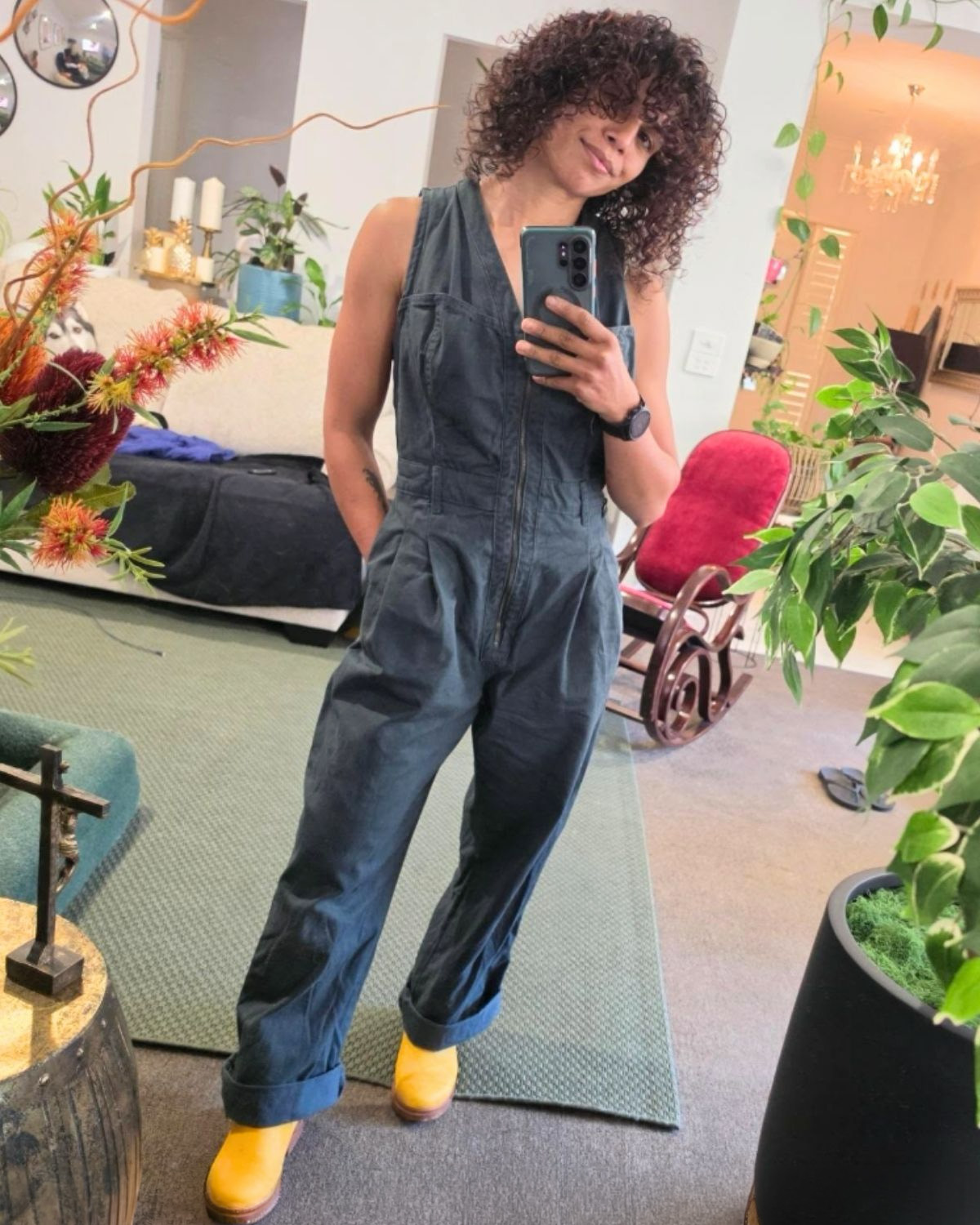 @natashalobo11 wears Sunflower Yellow Bobbi Boot