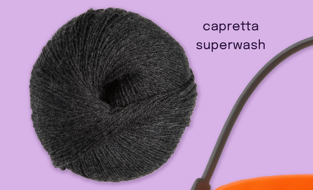 capretta superwash in eclipse heather >>