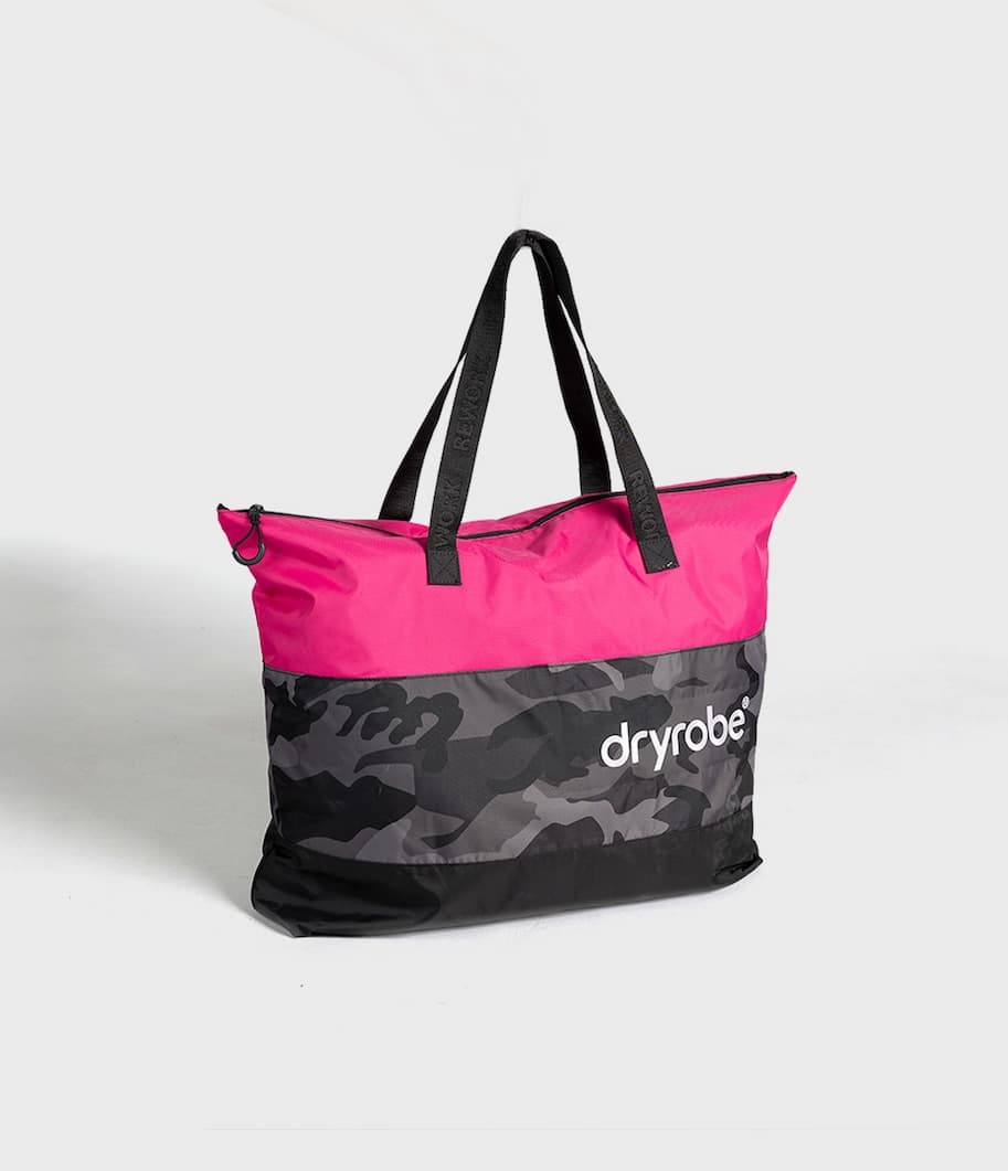 Dryrobe® REWORK Tote Bag Black Camo Pink