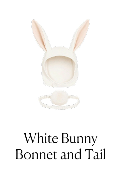 White Bunny Bonnet and Tail
