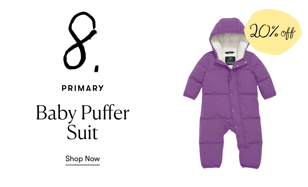 Primary 20% off: Baby Weatherproof Puffer Suit