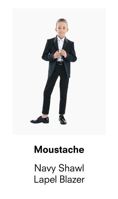 Moustache: Navy Shawl Lapel Blazer