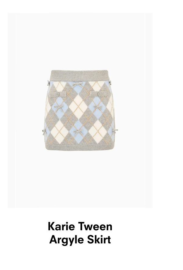 Karie Tween Argyle Skirt