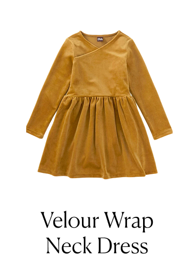 Velour Wrap Neck Dress
