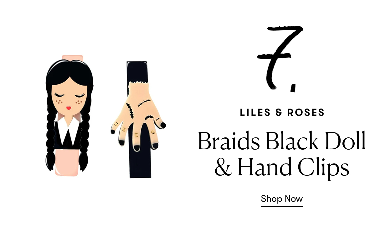 Liles & Roses: Doll Braids Black & Hand Alligator Clips 