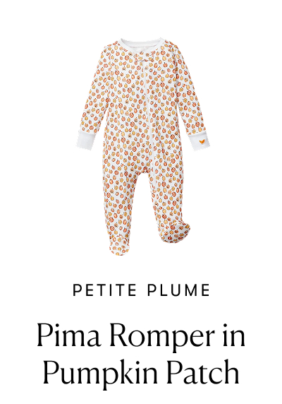 Petite Plume: Pima Romper in Pumpkin Patch