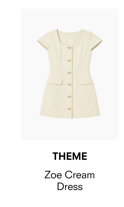 THEME: Zoe Cream With Bow Buttons Dress