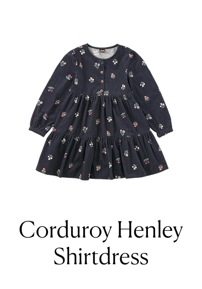 Corduroy Henley Shirtdress