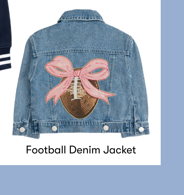 Sweet Wink | Football Sequin Denim Jacket