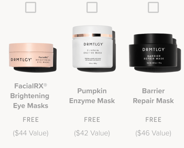 FacialRX® Brightening Eye Masks ($44 Value) | Pumpkin Enzyme Mask ($42 Value) | Barrier Repair Mask ($46 Value)