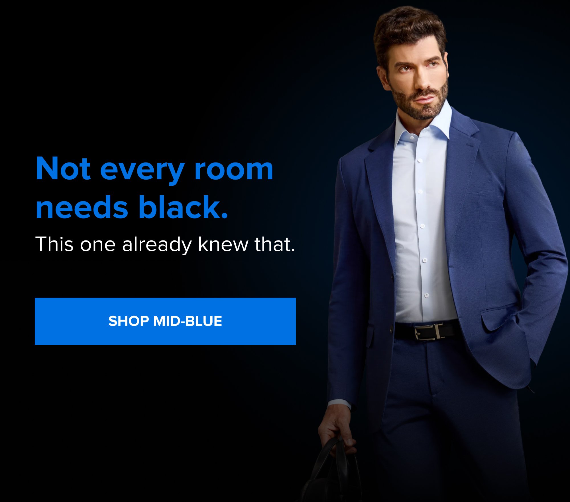 Not every room needs black. This one already knew that. Shop Mid-Blue