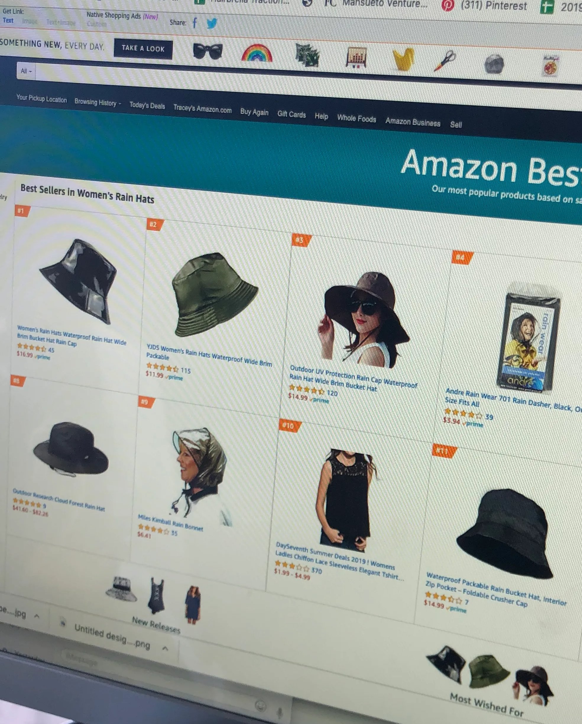 Original screenshot from the 2025 Founder Friday showing rain hat options