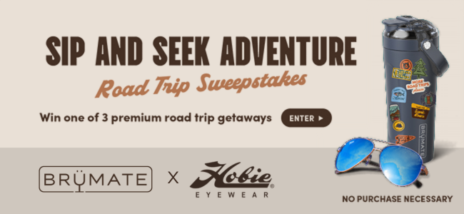 Sip and Seek Adventure Road Trip Sweepstakes - Win one of 3 prenium road trip getaways - No purchase necessary