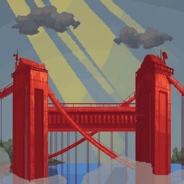 Live scene from the Bramblebrine Bridge, Gooberland