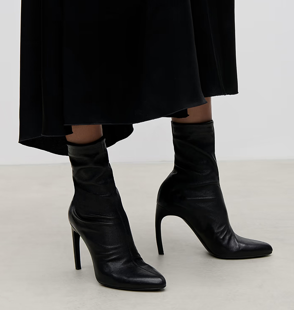 Harlow Mid Boot 100 Black Stretch Nappa Leather