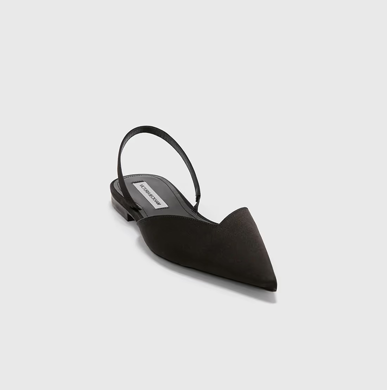 Victoria Angle Halter Back Flat Black Satin