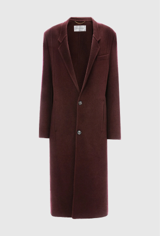 Tailored Coat In Dark Burgundy